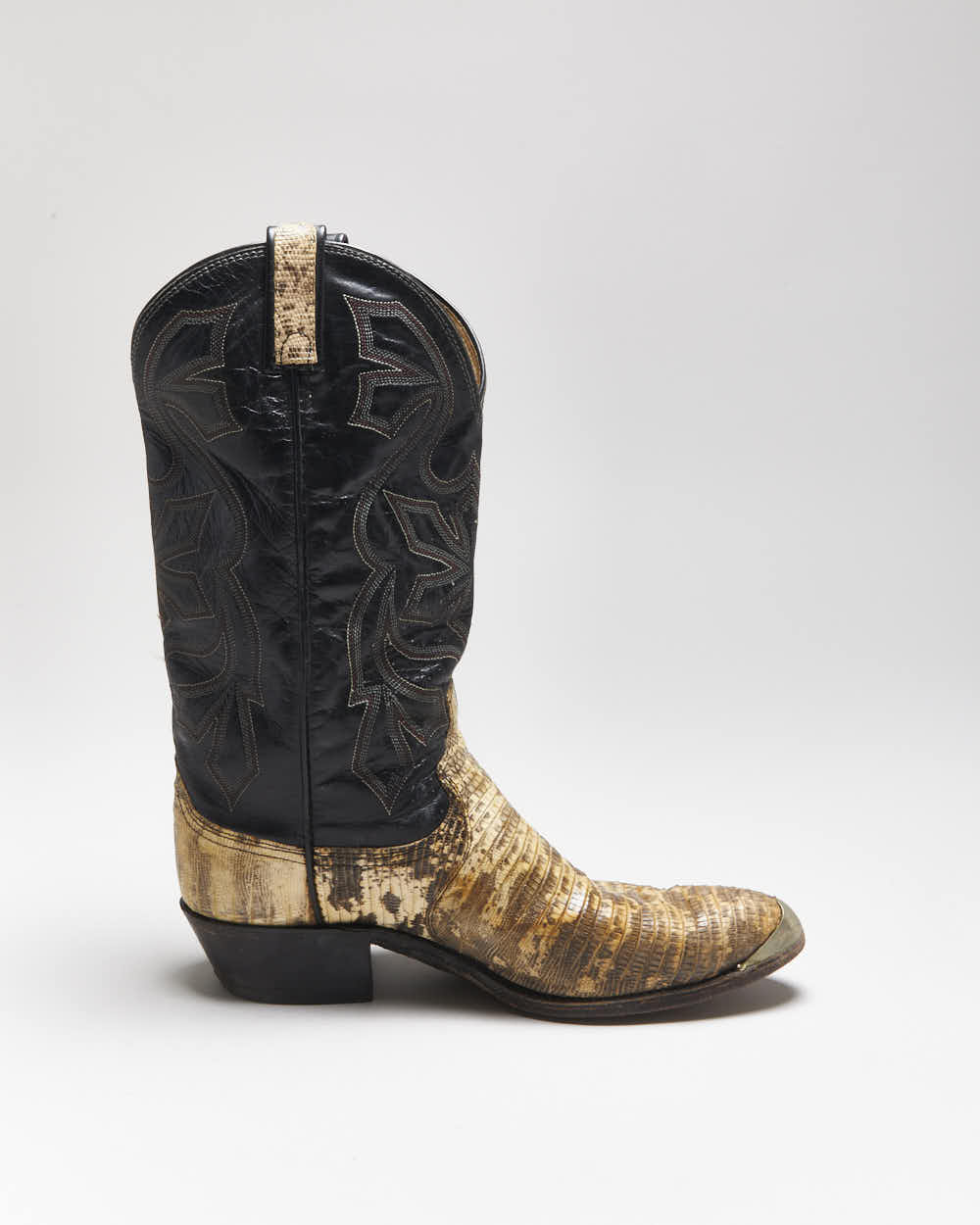 Vintage Dan Post Snakeskin Cowboy Boots - UK8