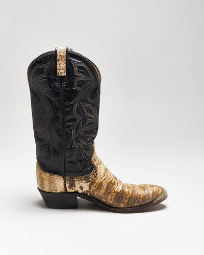 Vintage Dan Post Snakeskin Cowboy Boots - UK8