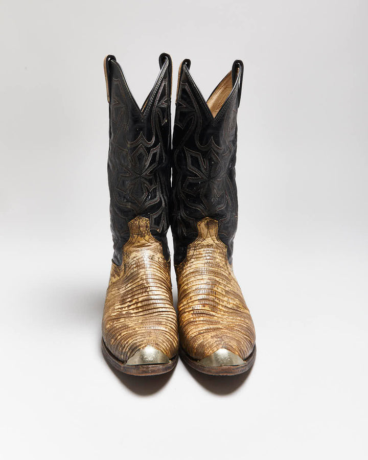 Vintage Dan Post Snakeskin Cowboy Boots - UK8