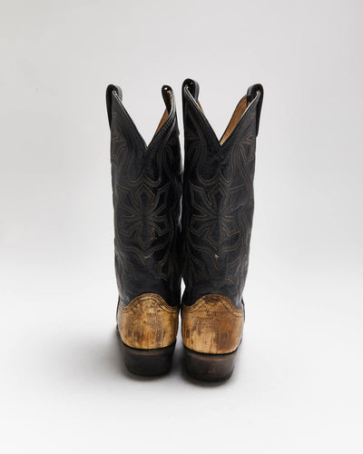 Vintage Dan Post Snakeskin Cowboy Boots - UK8