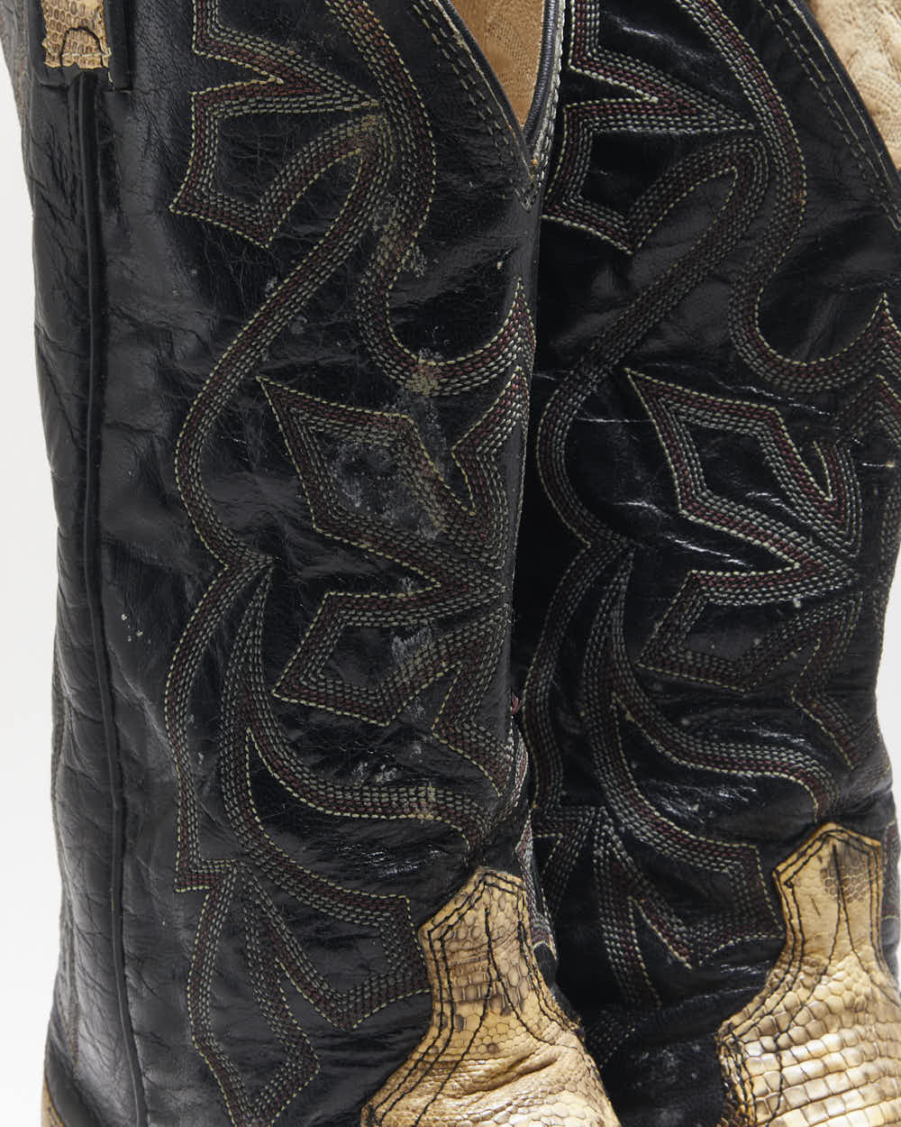 Vintage Dan Post Snakeskin Cowboy Boots - UK8