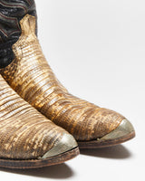 Vintage Dan Post Snakeskin Cowboy Boots - UK8