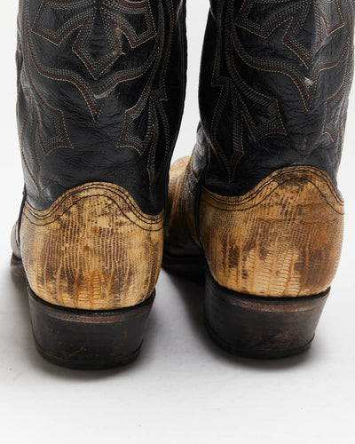 Vintage Dan Post Snakeskin Cowboy Boots - UK8