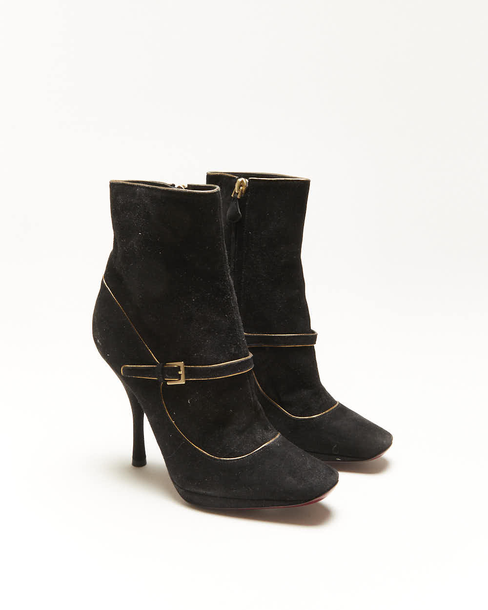Louis Vuitton Suede Heel Ankle Boots - UK4.5