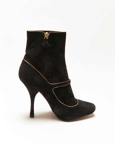 Louis Vuitton Suede Heel Ankle Boots - UK4.5