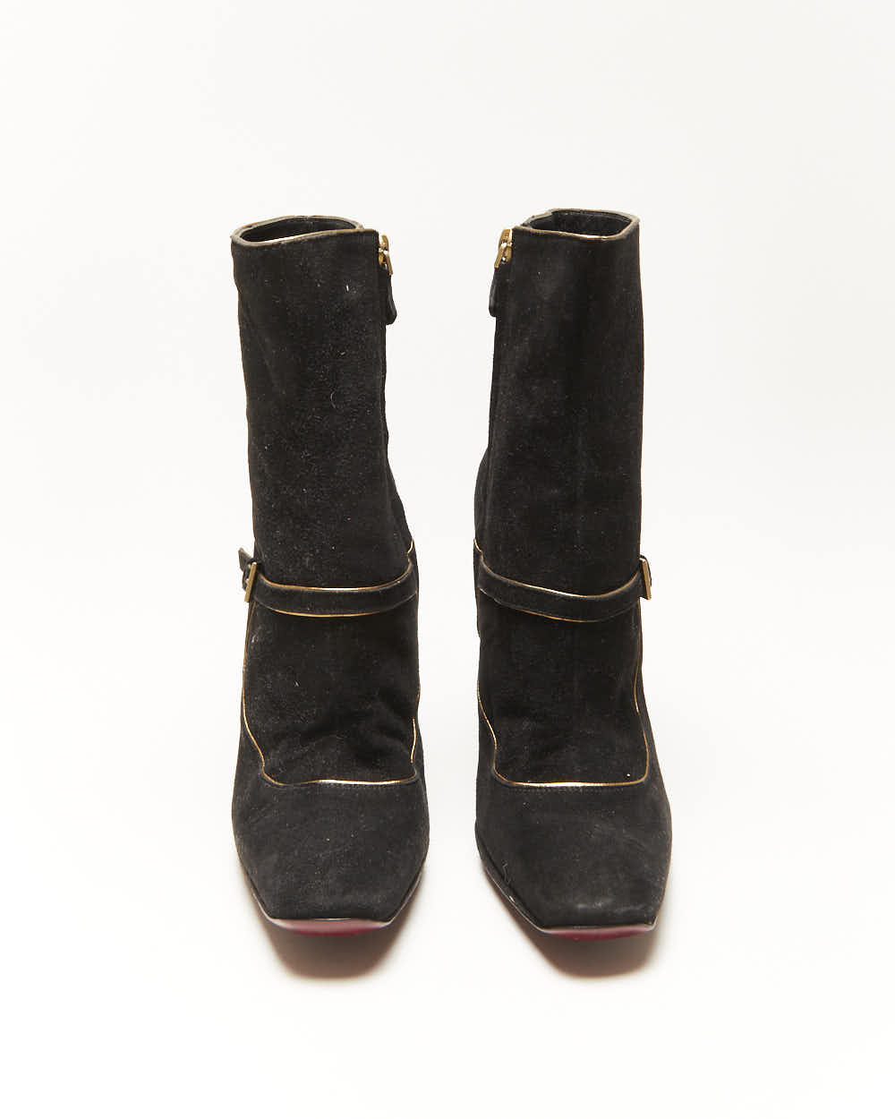 Louis Vuitton Suede Heel Ankle Boots - UK4.5