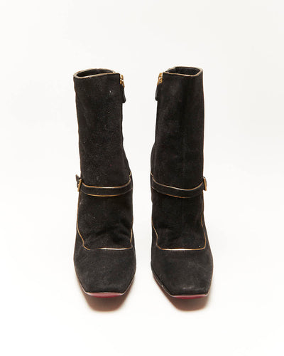 Louis Vuitton Suede Heel Ankle Boots - UK4.5