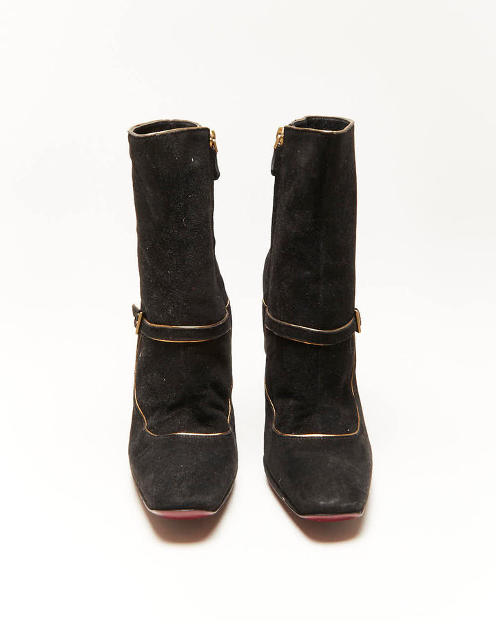 Louis Vuitton Suede Heel Ankle Boots - UK4.5