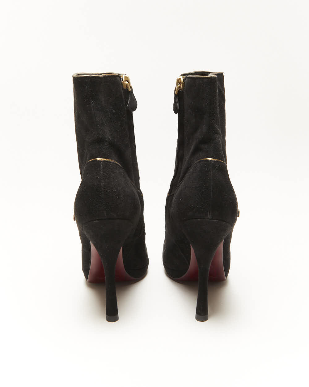 Louis Vuitton Suede Heel Ankle Boots - UK4.5