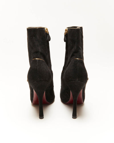 Louis Vuitton Suede Heel Ankle Boots - UK4.5