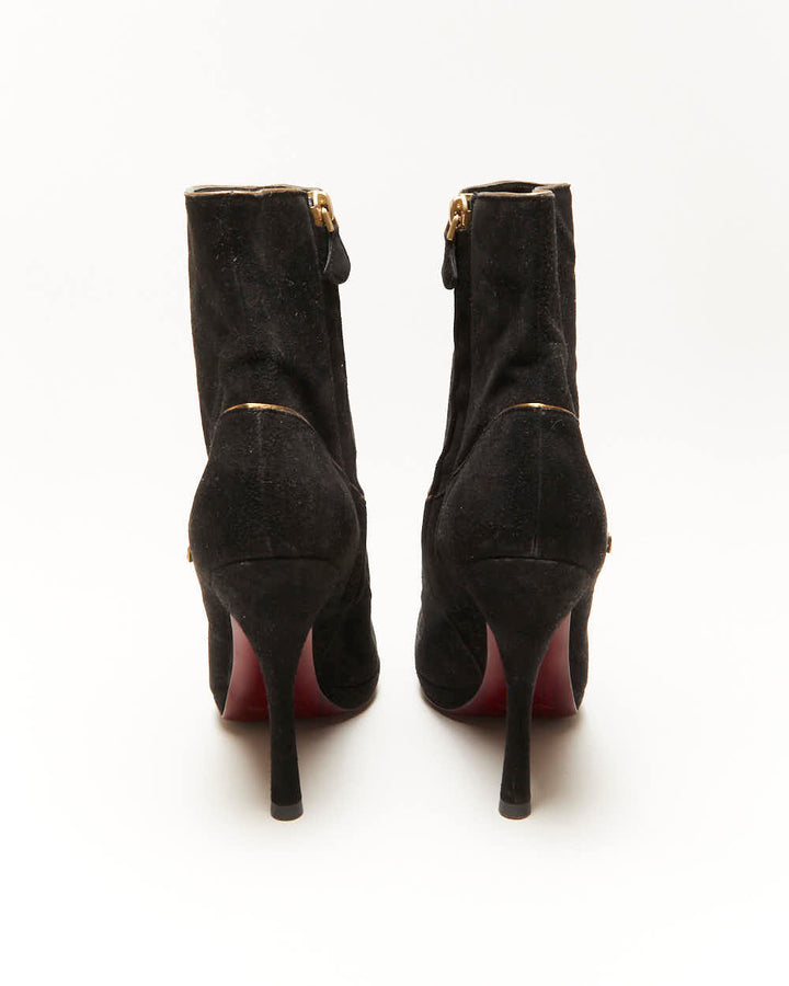 Louis Vuitton Suede Heel Ankle Boots - UK4.5