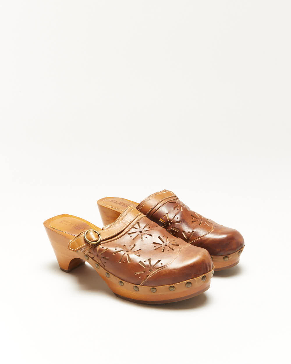 Vintage Fiorucci Leather Clogs - UK5