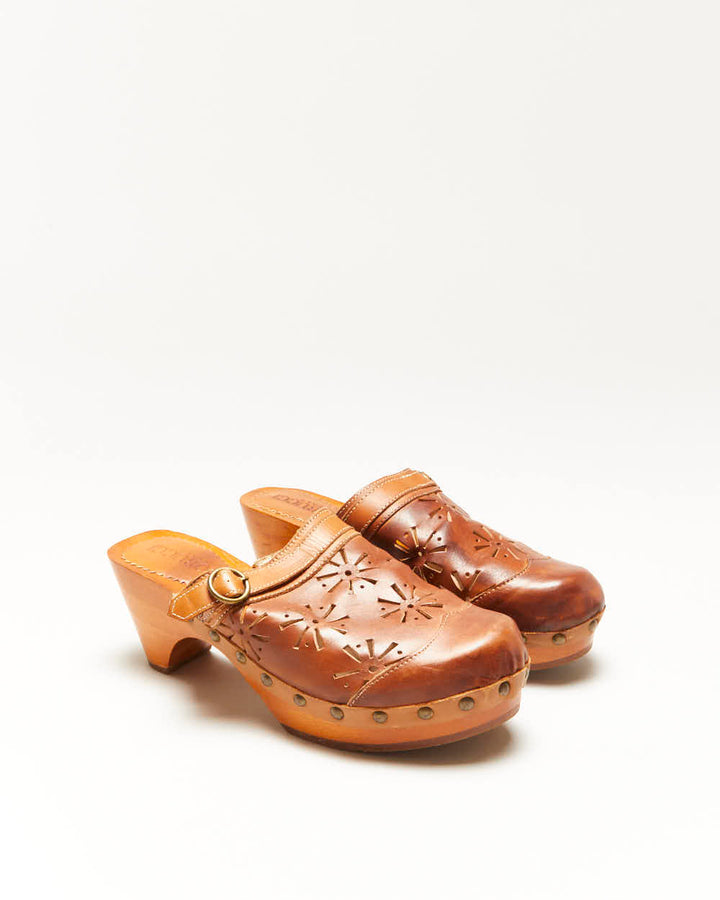 Vintage Fiorucci Leather Clogs - UK5