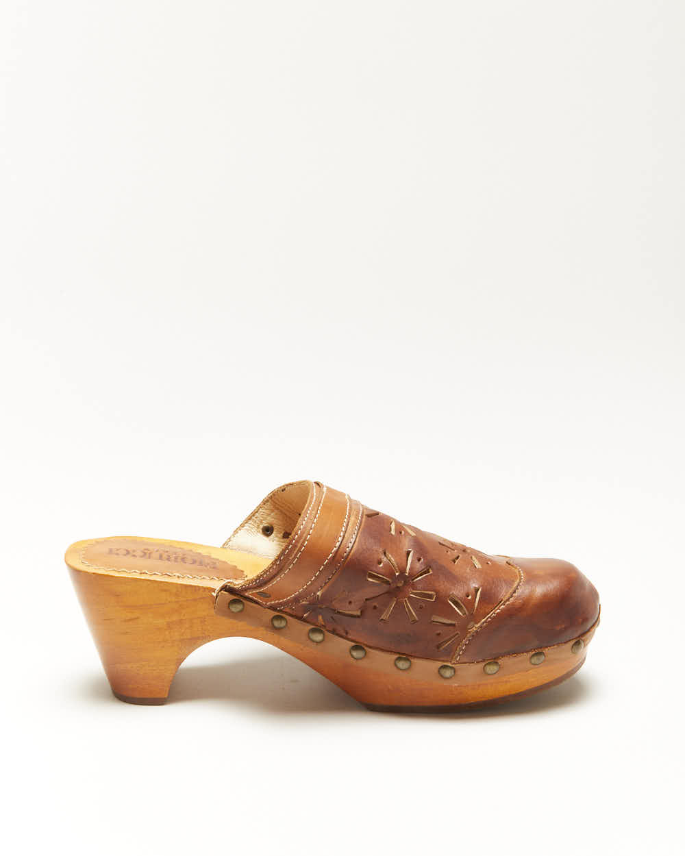 Vintage Fiorucci Leather Clogs - UK5