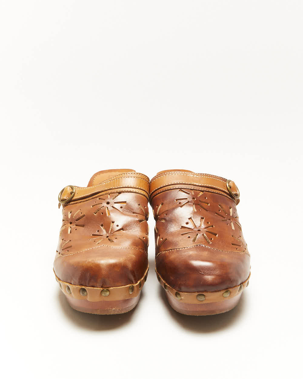 Vintage Fiorucci Leather Clogs - UK5