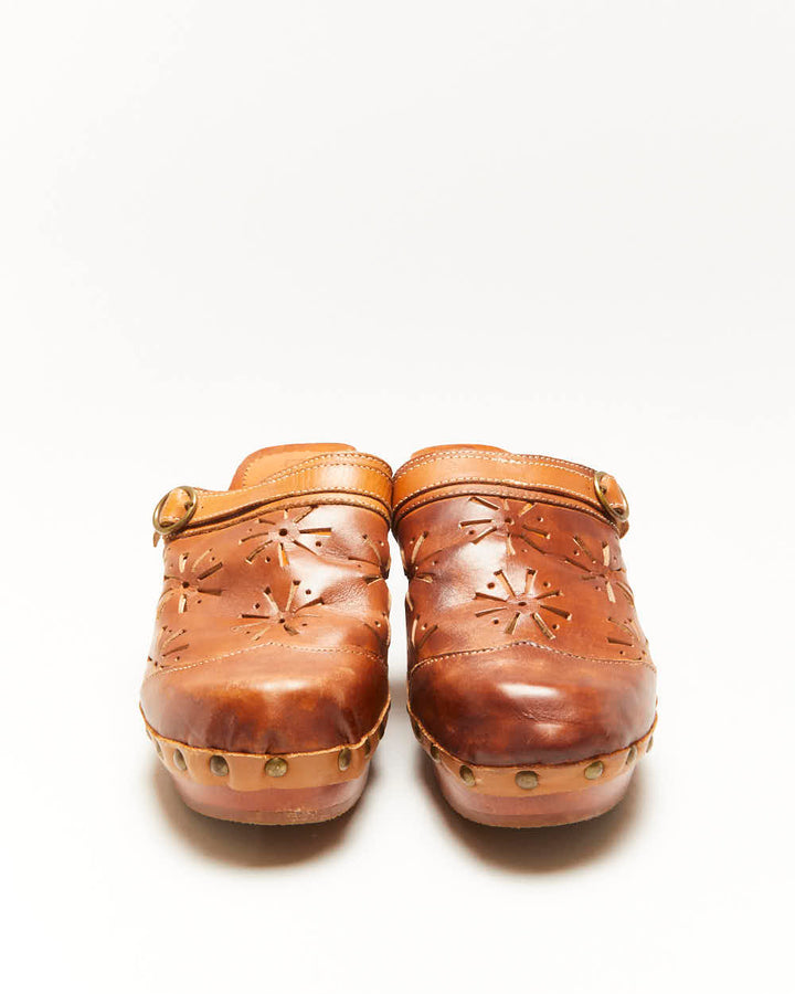 Vintage Fiorucci Leather Clogs - UK5