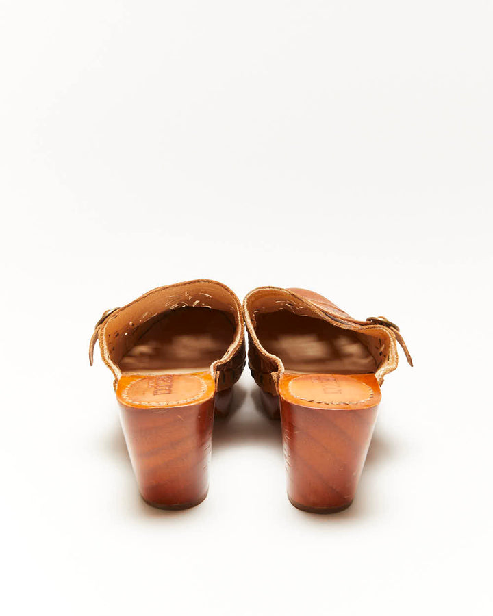 Vintage Fiorucci Leather Clogs - UK5