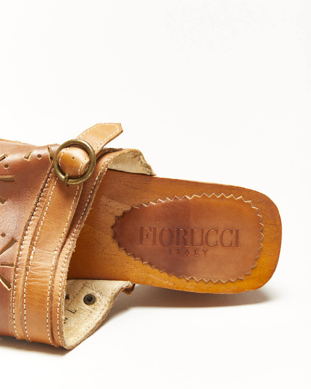 Vintage Fiorucci Leather Clogs - UK5