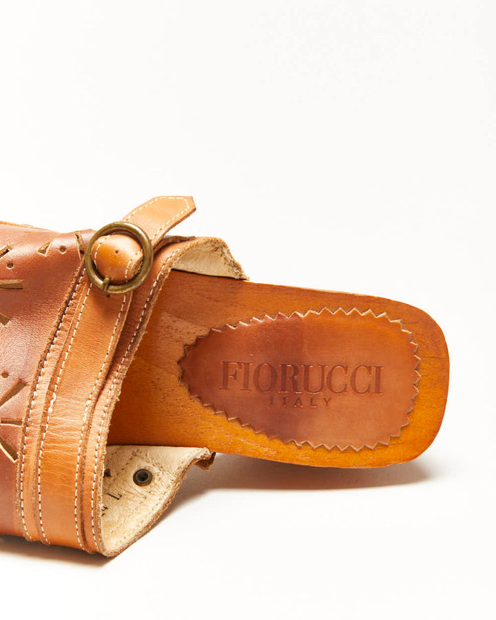 Vintage Fiorucci Leather Clogs - UK5