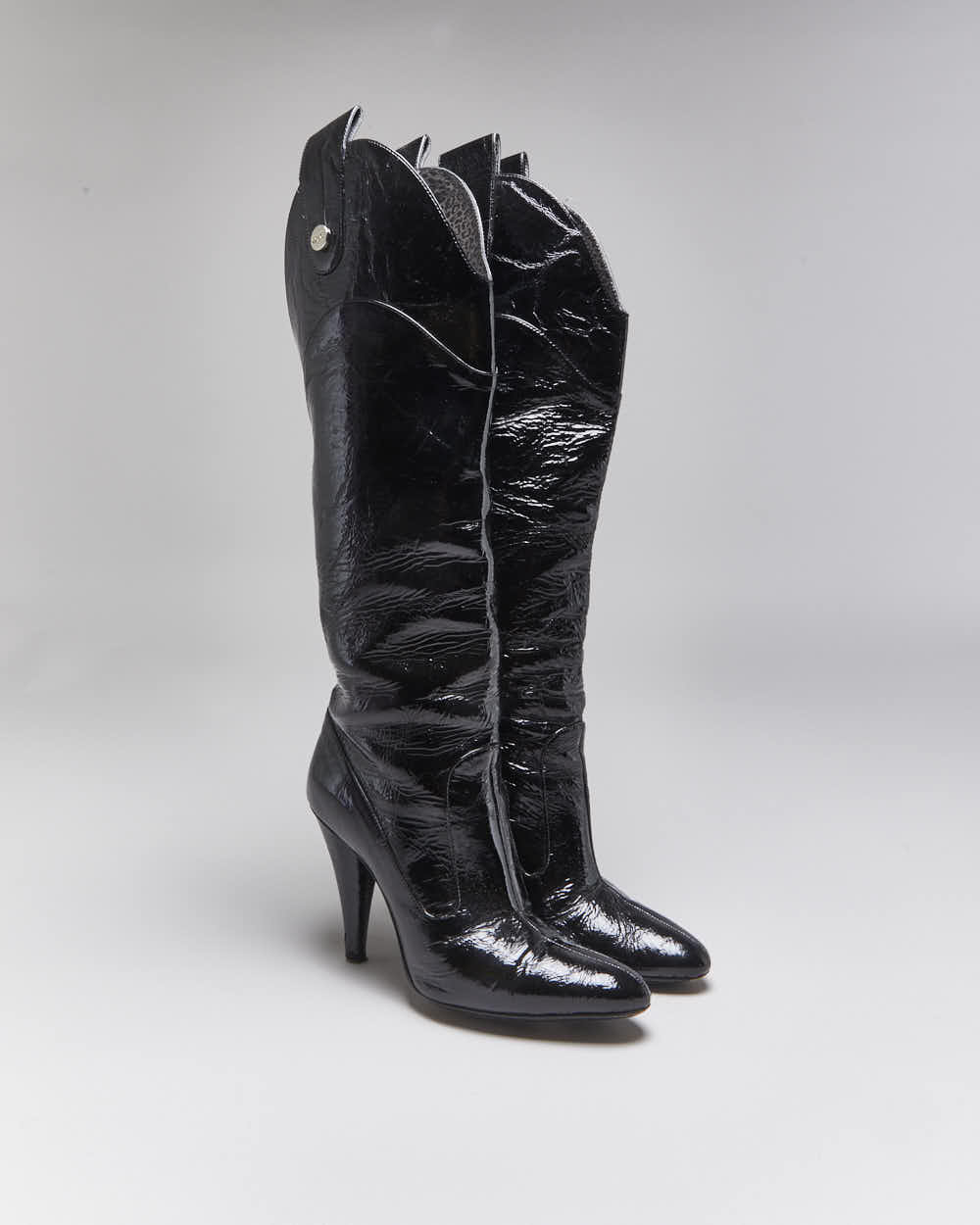 Vintage Dolce &amp; Gabbana Patent High Heel Boots - UK4