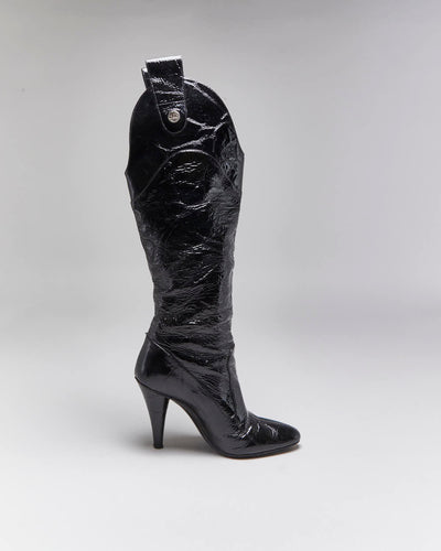 Vintage Dolce & Gabbana Patent High Heel Boots - UK4