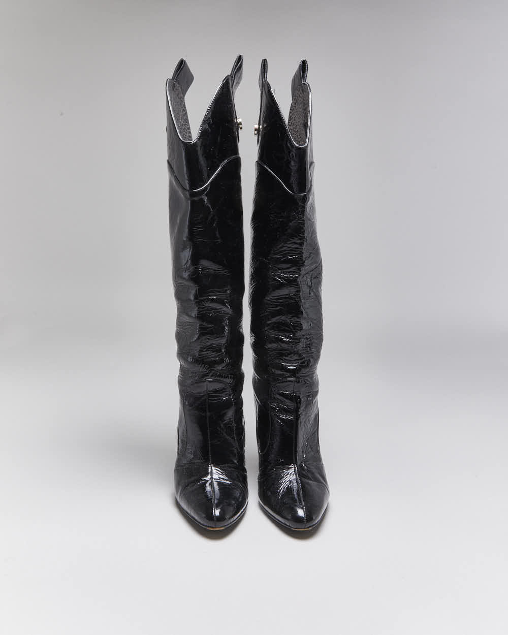 Vintage Dolce & Gabbana Patent High Heel Boots - UK4