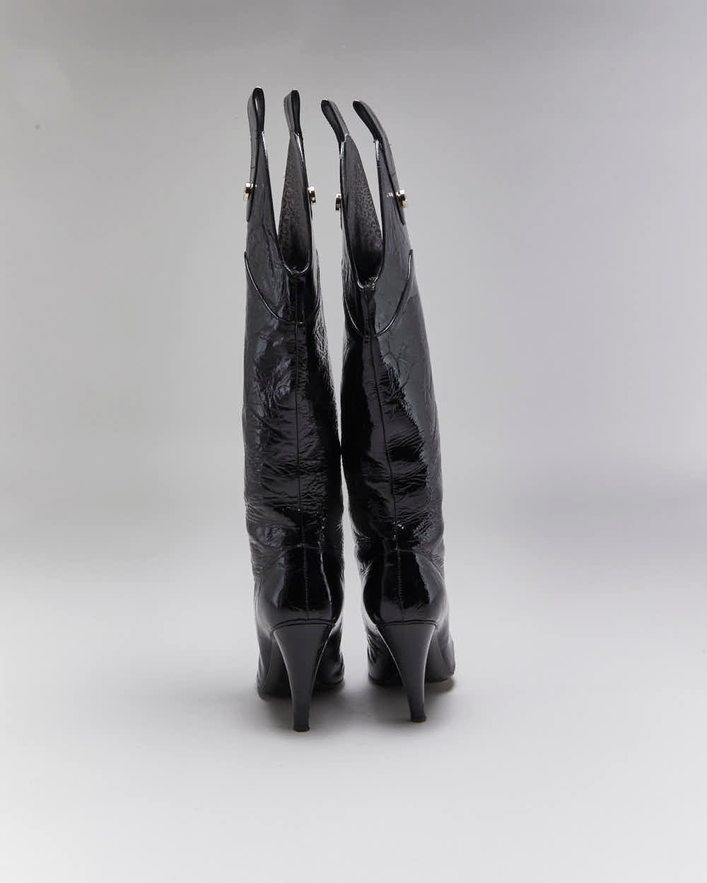 Vintage Dolce & Gabbana Patent High Heel Boots - UK4