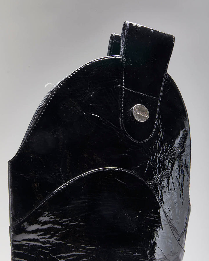 Vintage Dolce & Gabbana Patent High Heel Boots - UK4