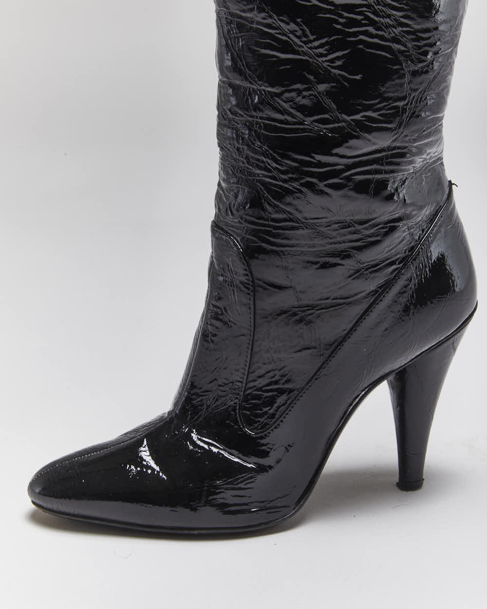 Vintage Dolce & Gabbana Patent High Heel Boots - UK4