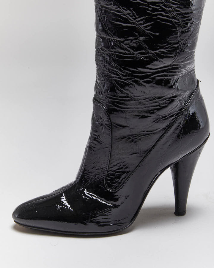Vintage Dolce & Gabbana Patent High Heel Boots - UK4