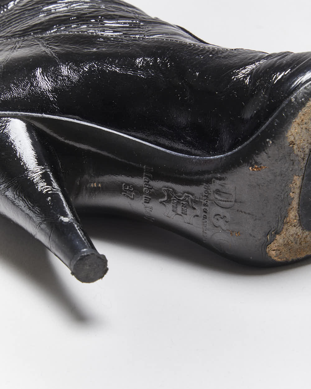 Vintage Dolce & Gabbana Patent High Heel Boots - UK4