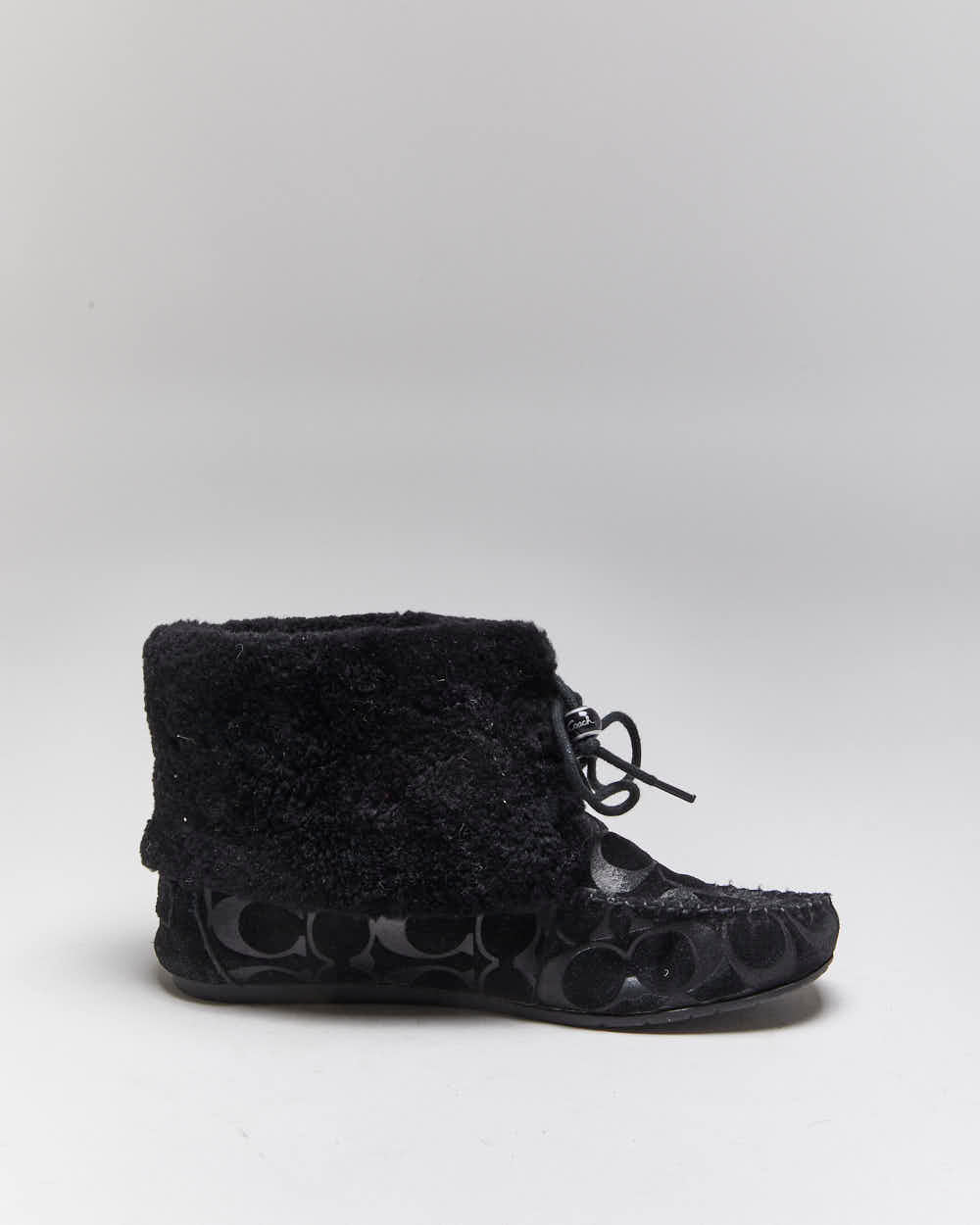 Vintage Y2k 00s Coach Monogram Moccasin Boots - UK5