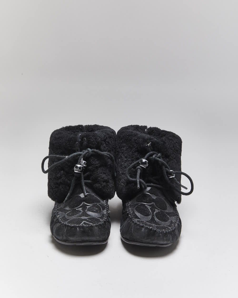 Vintage Y2k 00s Coach Monogram Moccasin Boots - UK5