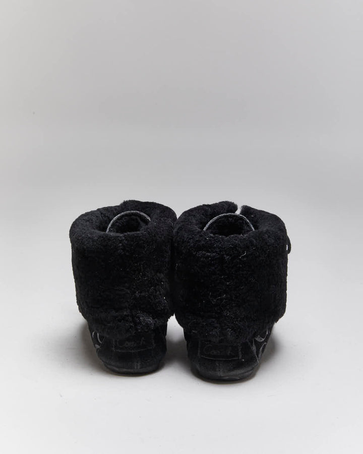 Vintage Y2k 00s Coach Monogram Moccasin Boots - UK5