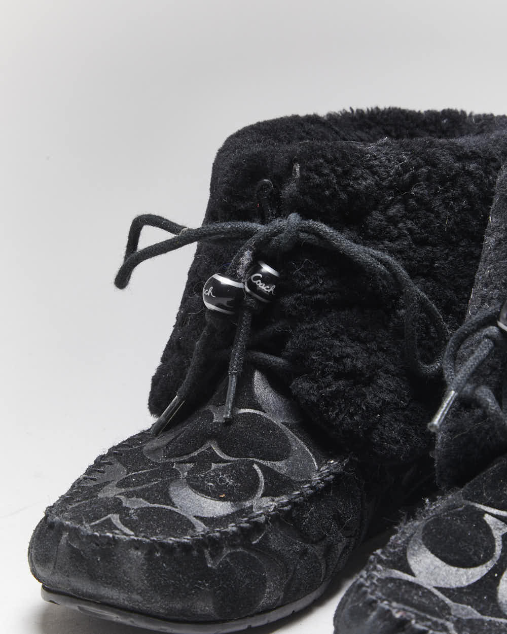 Vintage Y2k 00s Coach Monogram Moccasin Boots - UK5