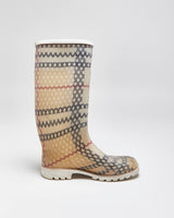 Vintage Y2K 00s Burberry Nova Check Women's Mid Calf Wellington Boots - UK3