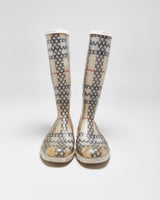 Vintage Y2K 00s Burberry Nova Check Women's Mid Calf Wellington Boots - UK3