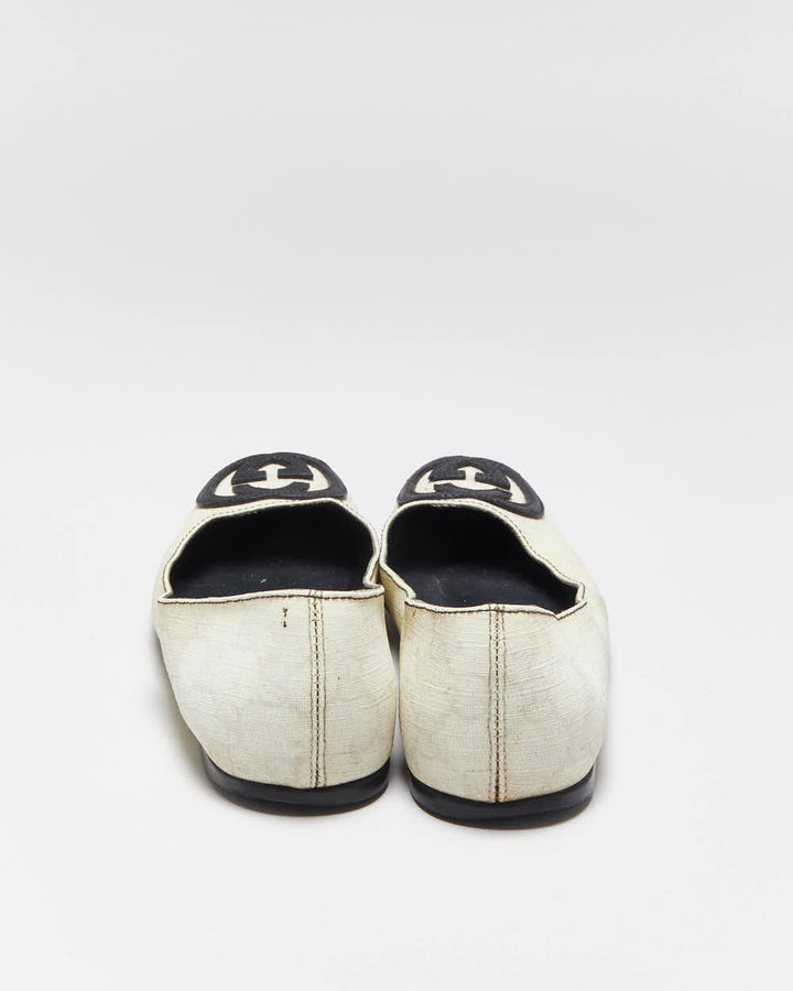 Vintage Y2K 00s Gucci Tom Ford Monogram GG Grained Leather Ballet Flats - UK2.5