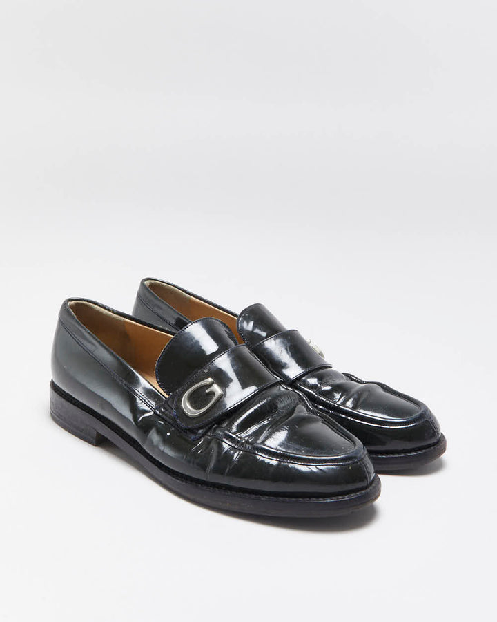 Vintage Y2K 00s Gucci Tom Ford Women's Green Patent Leather G Loafers - UK4