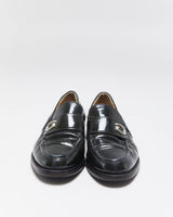 Vintage Y2K 00s Gucci Tom Ford Women's Green Patent Leather G Loafers - UK4