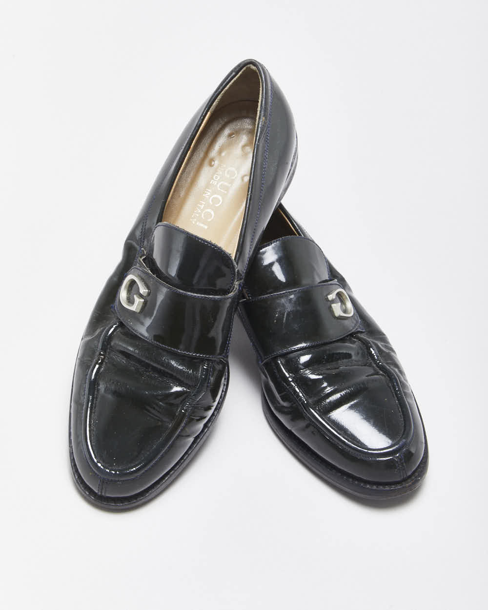 Vintage Y2K 00s Gucci Tom Ford Women's Green Patent Leather G Loafers - UK4