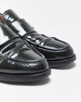 Vintage Y2K 00s Gucci Tom Ford Women's Green Patent Leather G Loafers - UK4