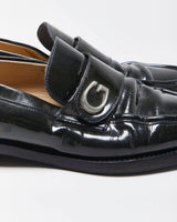 Vintage Y2K 00s Gucci Tom Ford Women's Green Patent Leather G Loafers - UK4