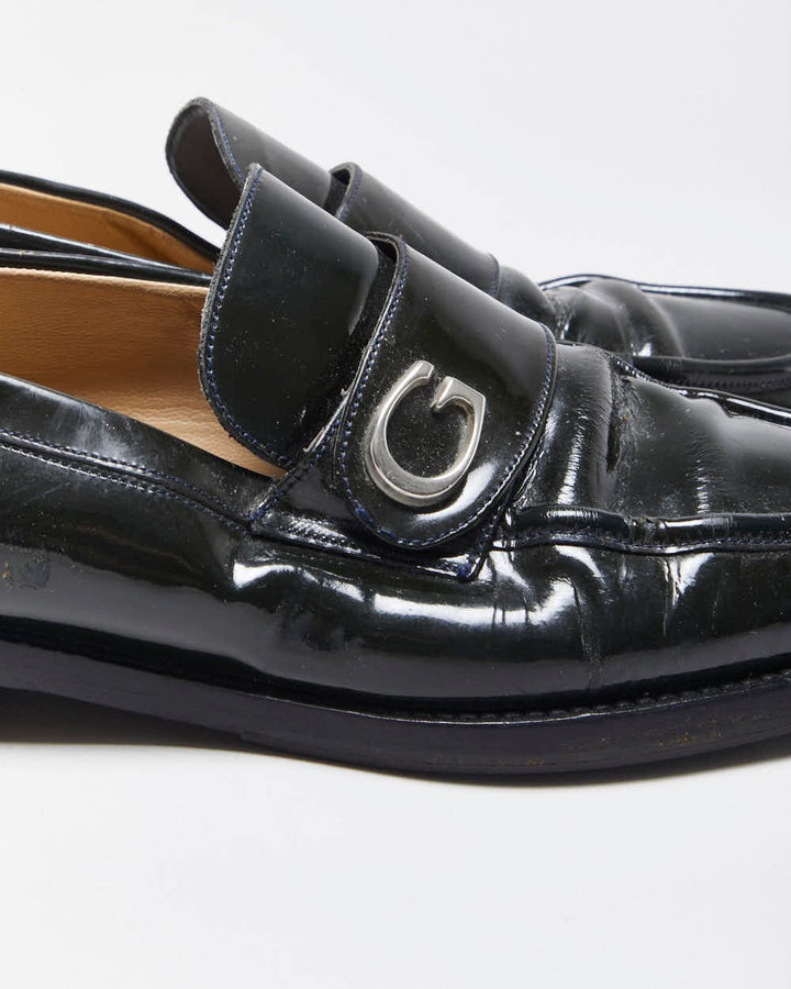 Vintage Y2K 00s Gucci Tom Ford Women's Green Patent Leather G Loafers - UK4