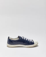 Vintage Y2K 00s Prada Sport Women's Royal Blue Patent Leather Low Top Trainers - UK4