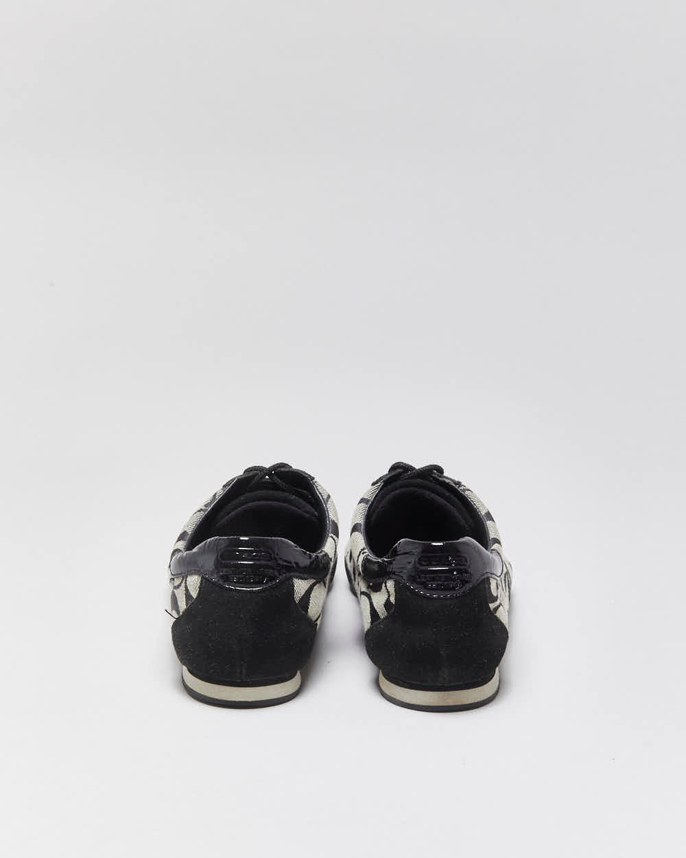 Vintage Y2K 00s Coach Katelyn Signature Monogram Canvas Leather Women's Low Top Trainers - UK6