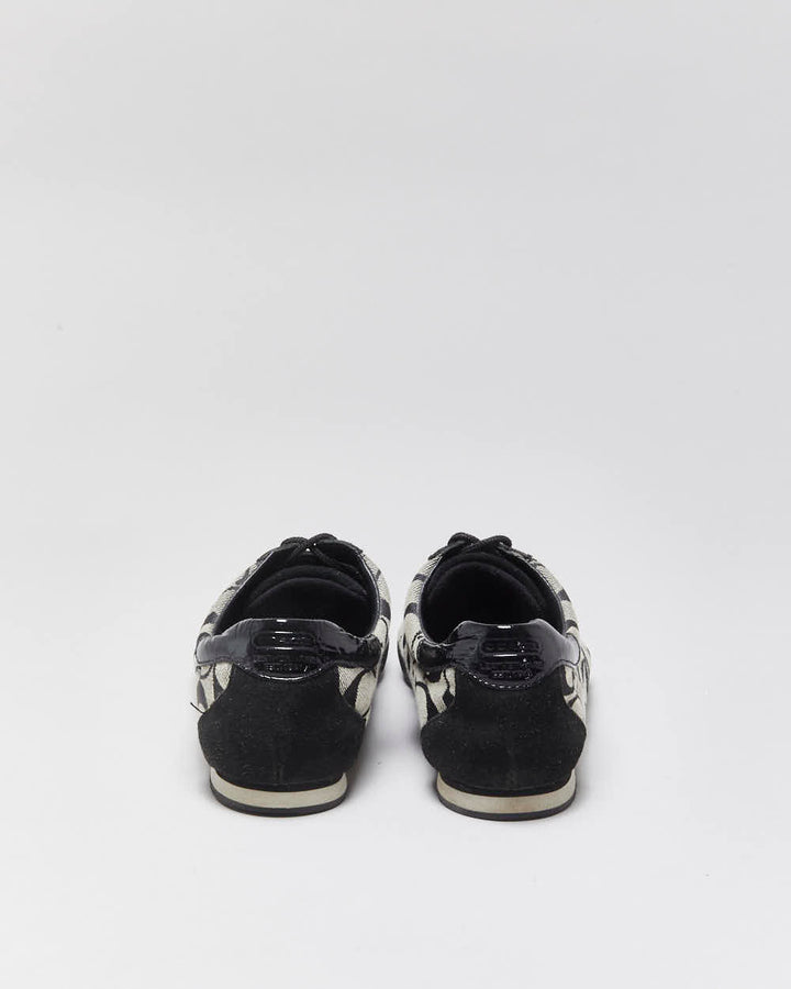 Vintage Y2K 00s Coach Katelyn Signature Monogram Canvas Leather Women's Low Top Trainers - UK6