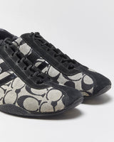 Vintage Y2K 00s Coach Katelyn Signature Monogram Canvas Leather Women's Low Top Trainers - UK6