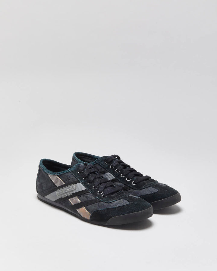 Vintage Coach Yolanda Signature Monogram Canvas Suede Women's Low Top Trainers - UK6.5