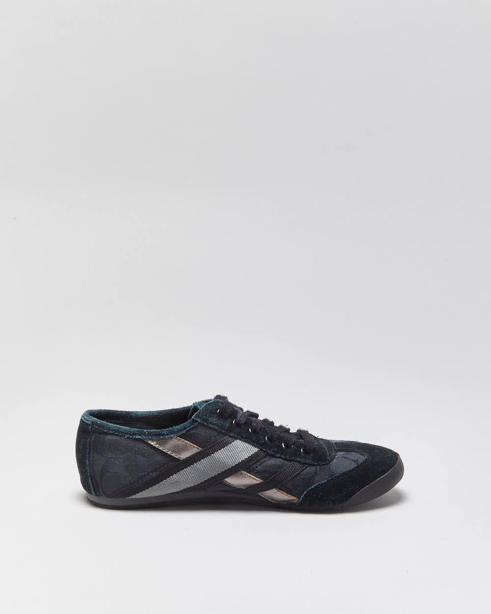 Vintage Coach Yolanda Signature Monogram Canvas Suede Women's Low Top Trainers - UK6.5